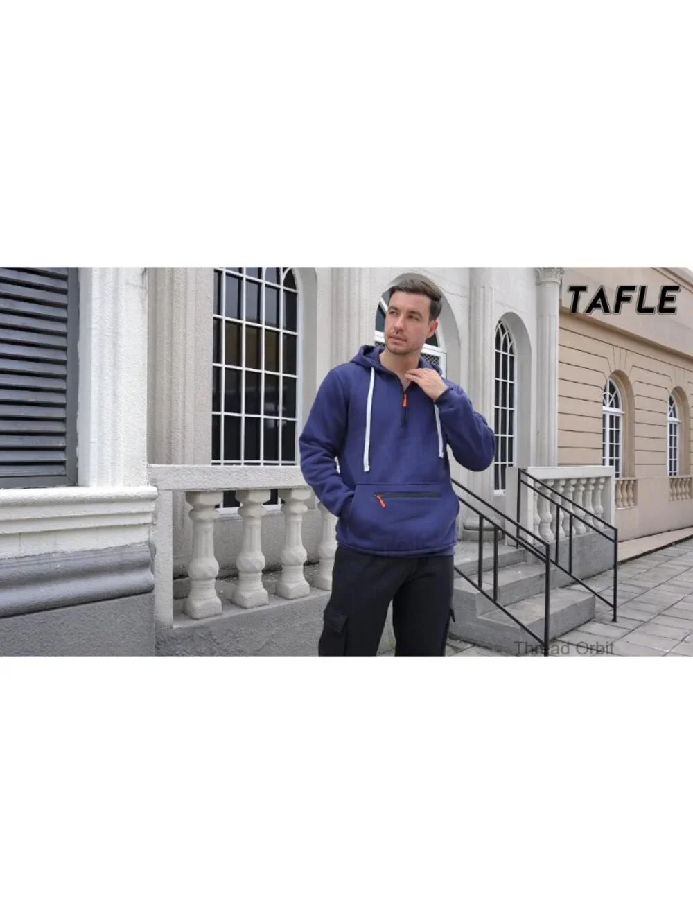 Men's Fleece Quarter Zip Pullover Hoodie Athletic Workout Sweatshirt with